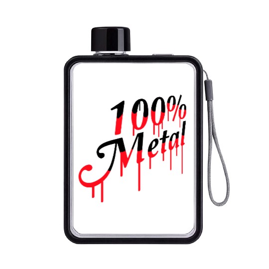 100 % Percent Metal Music Fun Graffiti Drops Stamp Flat Water Bottles