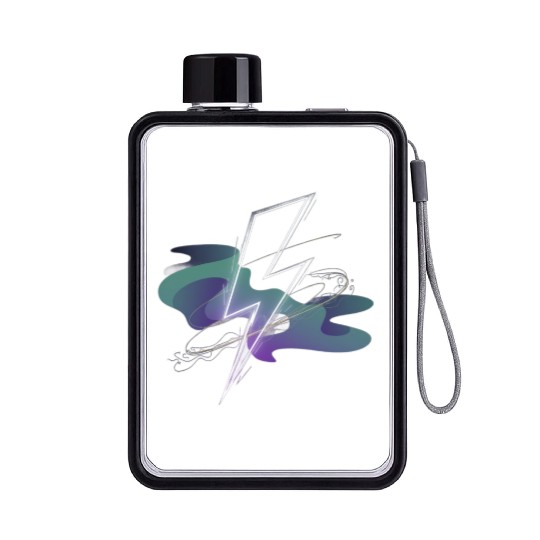 Electric Aurora: Lightning Meets Northern Lights Flat Water Bottles