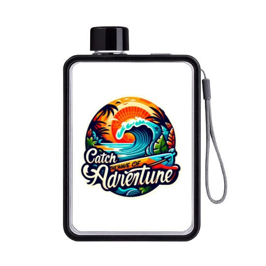 Wanderlust Waves Flat Water Bottles