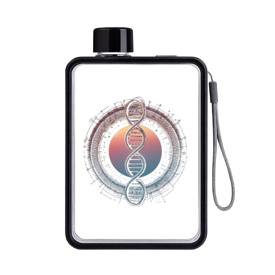 DNA double helix science tech biology design 2 Flat Water Bottles