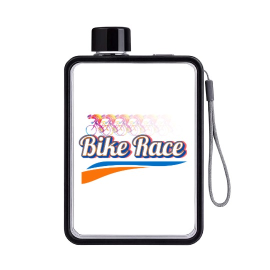 Bike Race special colorful design. Flat Water Bottles