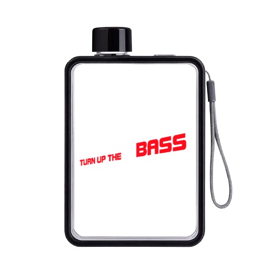Turn Up The Bass Loud Pulse Heartbeat Frequency DJ Flat Water Bottles