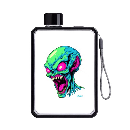 Angry Alien Flat Water Bottles