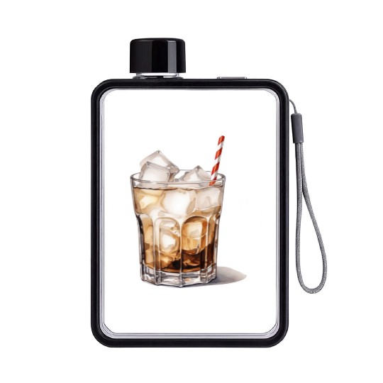 Iced Coffee Cocktail Flat Water Bottles