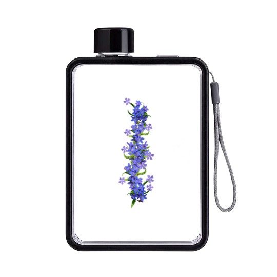 evergreen blue flowers blue blooms Flat Water Bottles