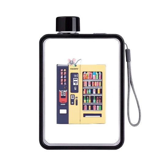 Japanese vending machine with little friend. Flat Water Bottles