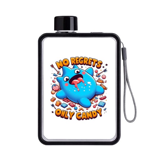 Stitch Halloween No Regrets Only Candy Flat Water Bottles