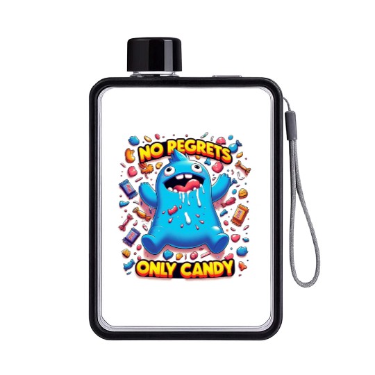 No Regrets Only Candy Flat Water Bottles