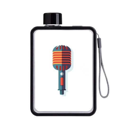 Microphone Flat Water Bottles