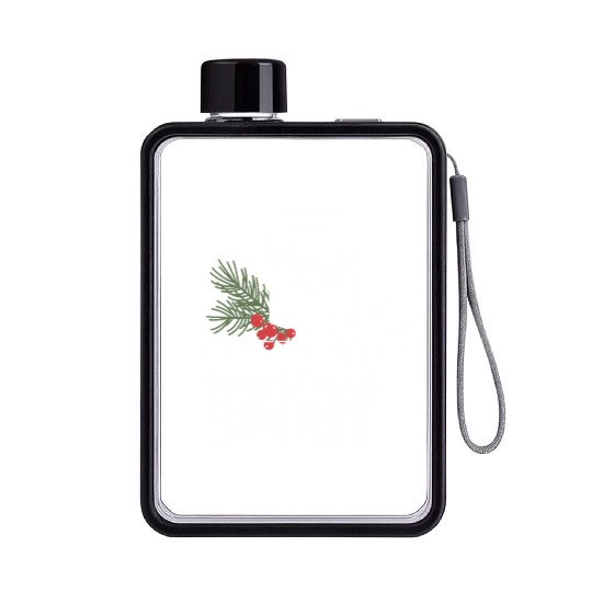 Filled With Christmas Spirit Festive Cheer Artwork Flat Water Bottles
