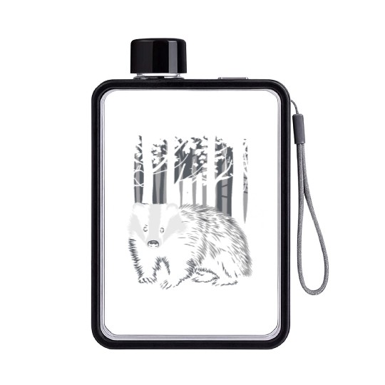 Cottagecore Forest Badge Scene Flat Water Bottles