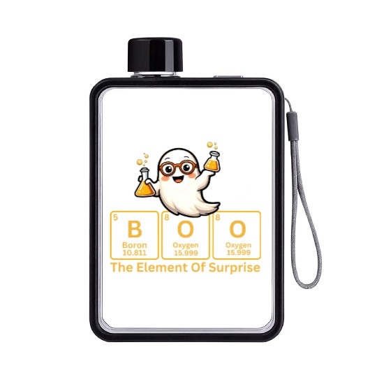 Boo - The Element of Surprise Chemistry Ghost Flat Water Bottles