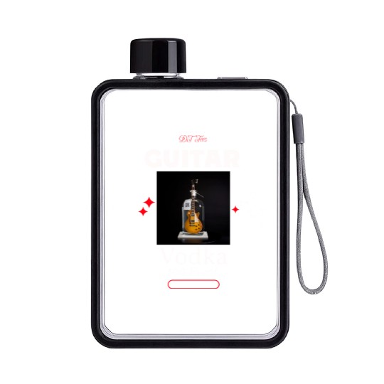 Guitar Vodka Flat Water Bottles