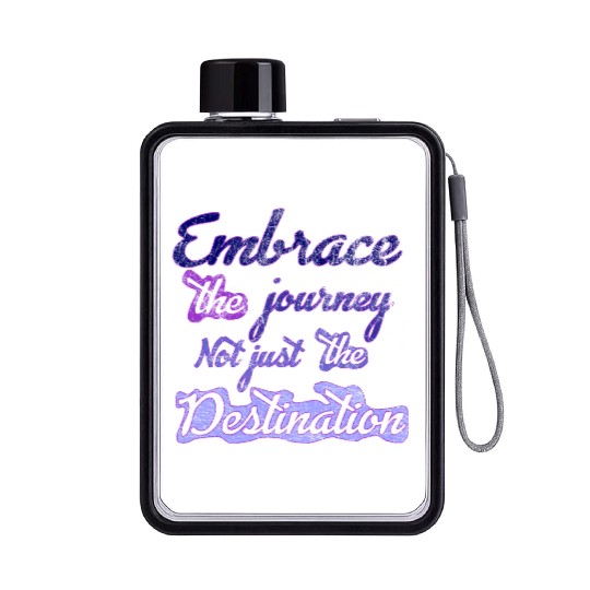 embrace the journay t-shit Flat Water Bottles