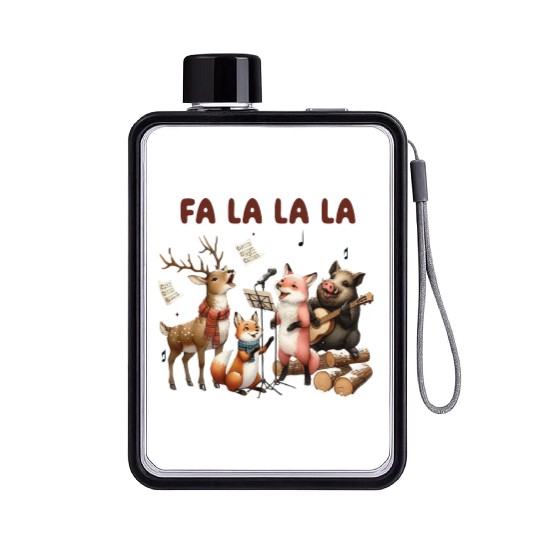 Fa La La La Woodland Choir Christmas Vibes Flat Water Bottles
