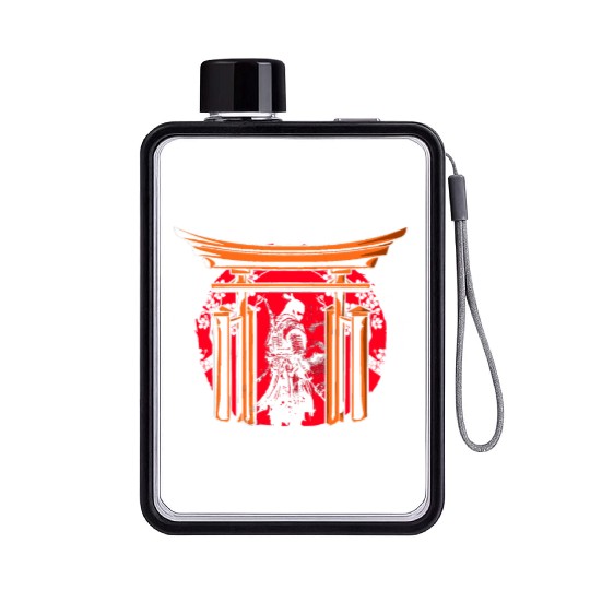 Kanji Japan Katana Sword Ninja Samurai Flat Water Bottles