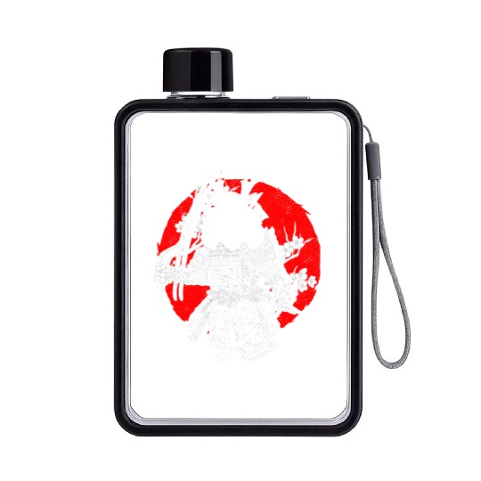 Kanji Katana Oni Demon Ninja Samurai Flat Water Bottles