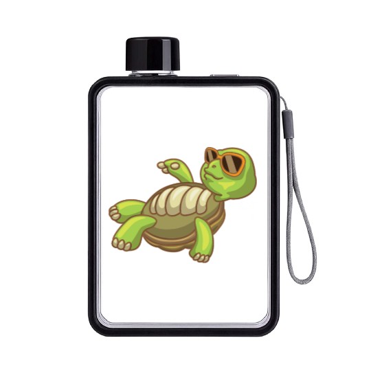 Sea Turtle Ocean Beach Relaxing Turtle Flat Water Bottles