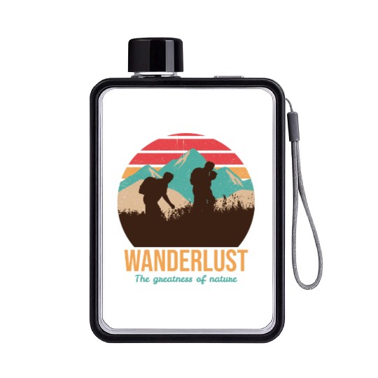 WANDERLUST The greatness of nature Flat Water Bottles
