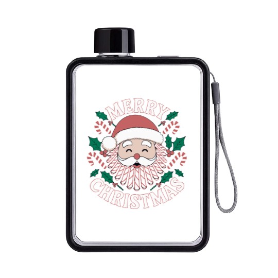 Merry Santa Claus – Merry Christmas Design Flat Water Bottles