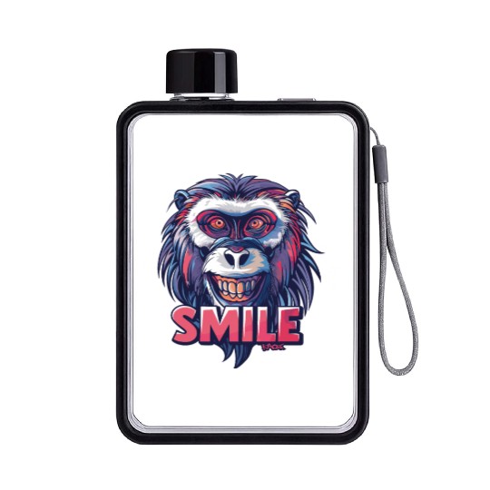 The Smile Monkey Flat Water Bottles