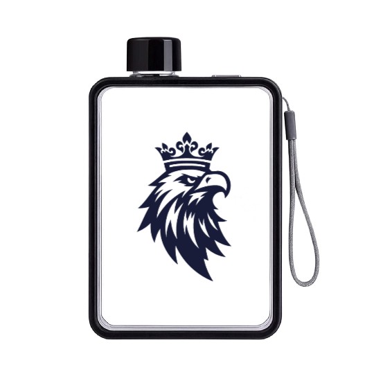 Majestic Eagle with Crown Rule the Skies in Style Flat Water Bottles