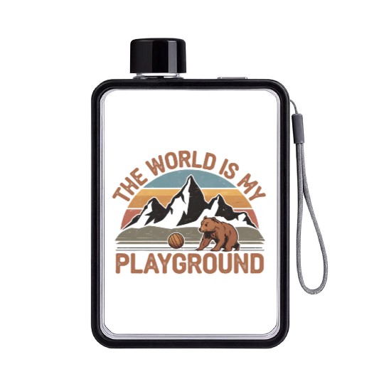 The World is My Playground Flat Water Bottles