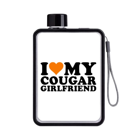 I Love Cougars Cougar Humor Valentine's Day 1WH2 Flat Water Bottles