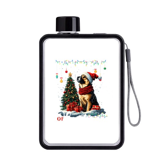 German Shepherd Christmas Tree Decorations Dog Flat Water Bottles