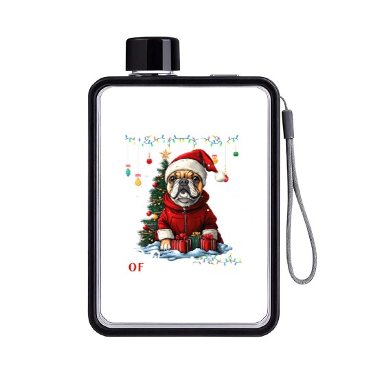French Bulldog Christmas Tree Decoration Dog Lover Flat Water Bottles