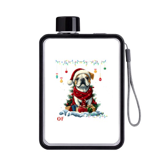 French Bulldog Christmas Tree Decoration Dog Lover Flat Water Bottles