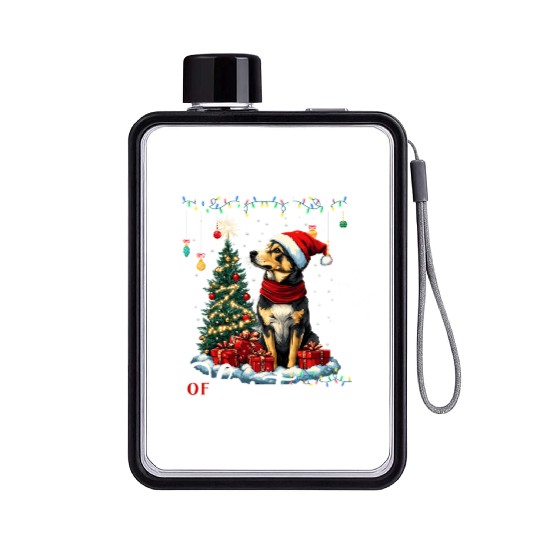 German Shepherd Christmas Tree Decorations Dog Flat Water Bottles