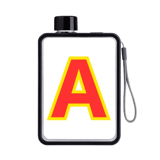 Yellow A On Red For Alvin Costume Halloween Fancy Flat Water Bottles