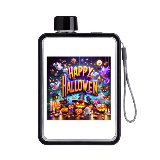 happy halloween Flat Water Bottles