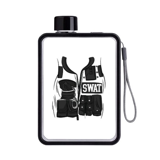 SWAT Costume Funny Halloween Costume SWAT Flat Water Bottles