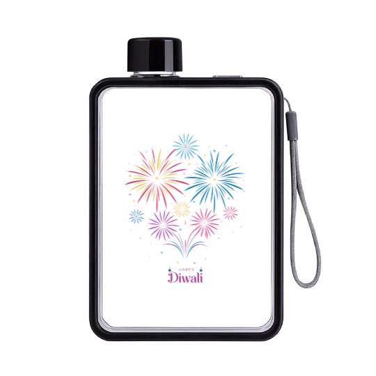Joyous Fireworks for Diwali Festival Flat Water Bottles
