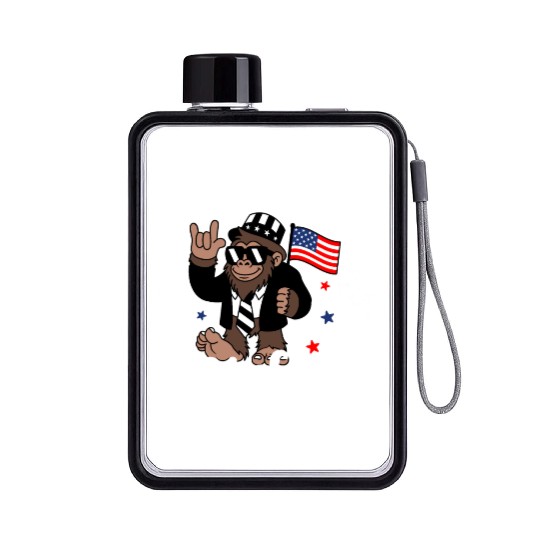 Vote for Bigfoot President 2024 Sasquatch USA Flag Flat Water Bottles