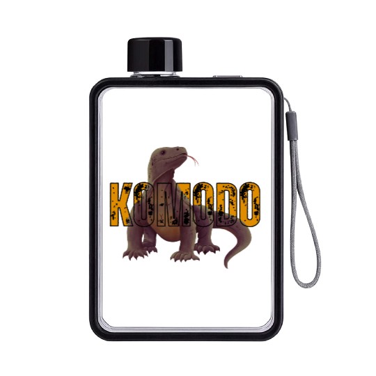 Komodo Dragon Art From Indonesia Flat Water Bottles