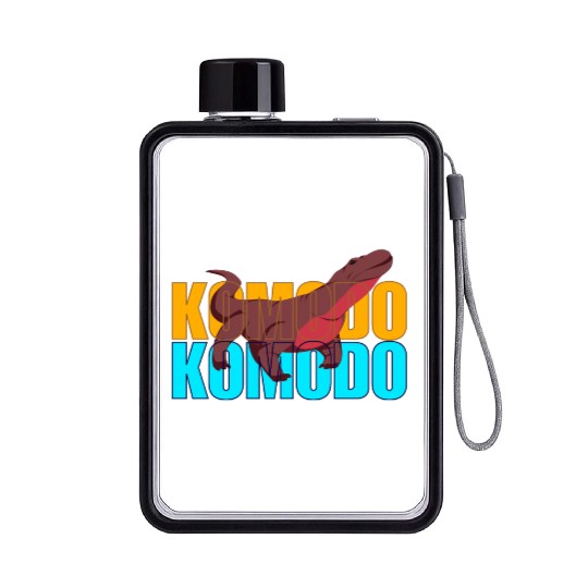 Fierce Komodo Dragon Flat Water Bottles
