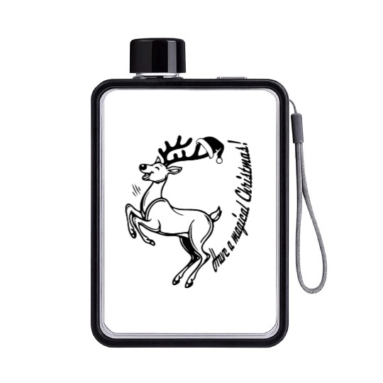 Joyful Reindeer: Leaping into Christmas Flat Water Bottles