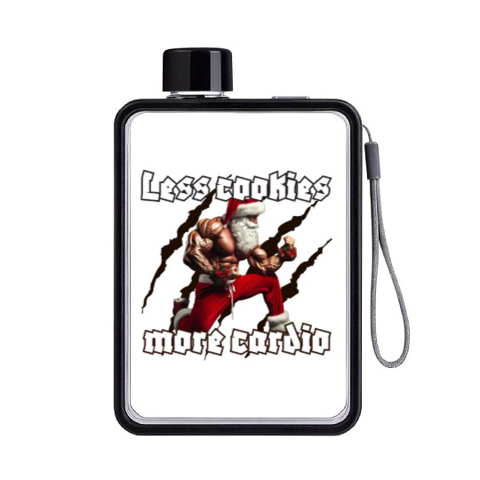 Muscle Santa Flat Water Bottles – Christmas Workout Apparel