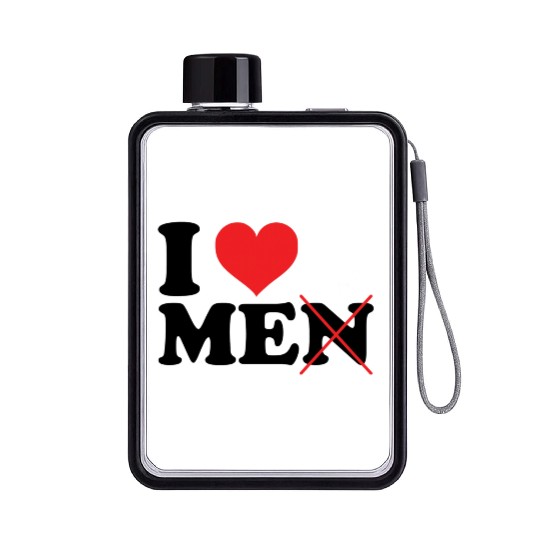 I Love Me Not Men Flat Water Bottles