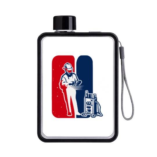 major league welder sticker Iconic Welder Design T Flat Water Bottles