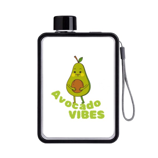 avocado vibes Flat Water Bottles