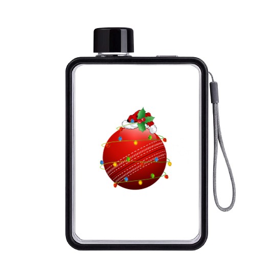 Cricket Player Ugly Christmas Flat Water Bottles