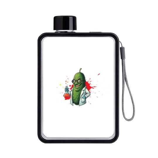 Best pickle lover, mad scientist Flat Water Bottles design