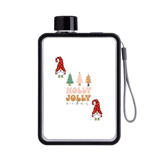 Holly Jolly Vibes Flat Water Bottles
