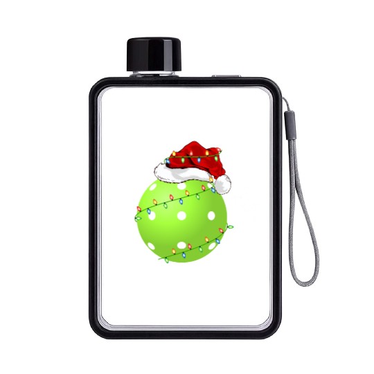 Pickleball Player Ugly Christmas Flat Water Bottles