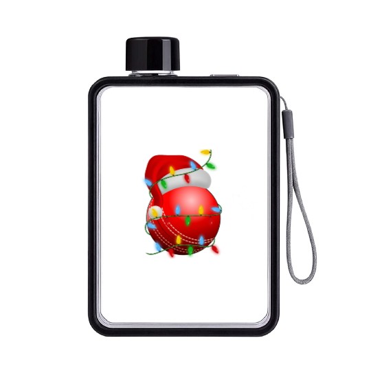 Cricket Ball Christmas Flat Water Bottles