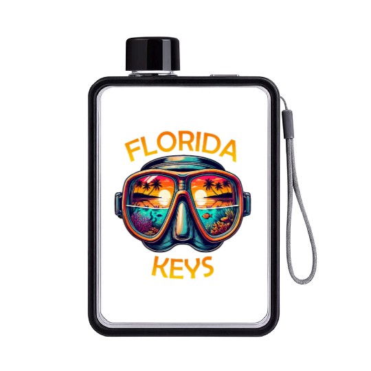 Florida Keys Diving Beach Sunset Flat Water Bottles